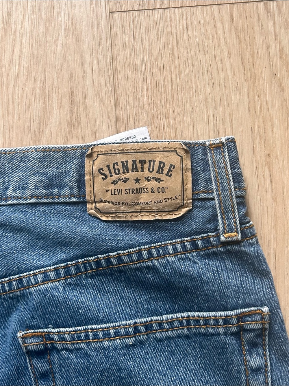 Signature by Levi Strauss Relaxed Straight Blue Denim Jeans - Picture 3 of 8